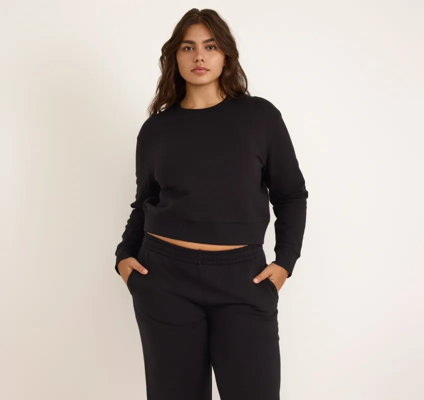 Weekend Crop Crewneck sold by Organic Basics