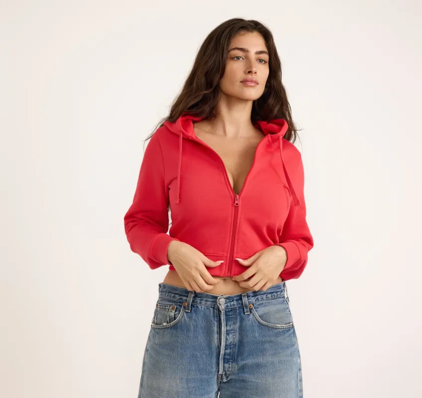 Weekend Crop Zip Hoodie sold by Organic Basics