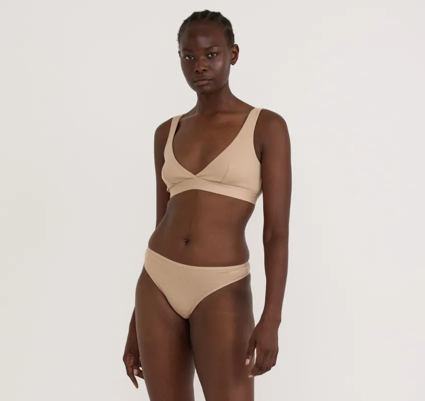 Core Rib Thong sold by Organic Basics
