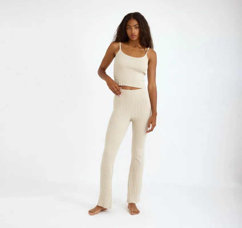 Soft Knit Rib Flare Pants sold by Organic Basics