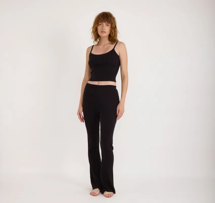 Soft Knit Rib Flare Pants sold by Organic Basics
