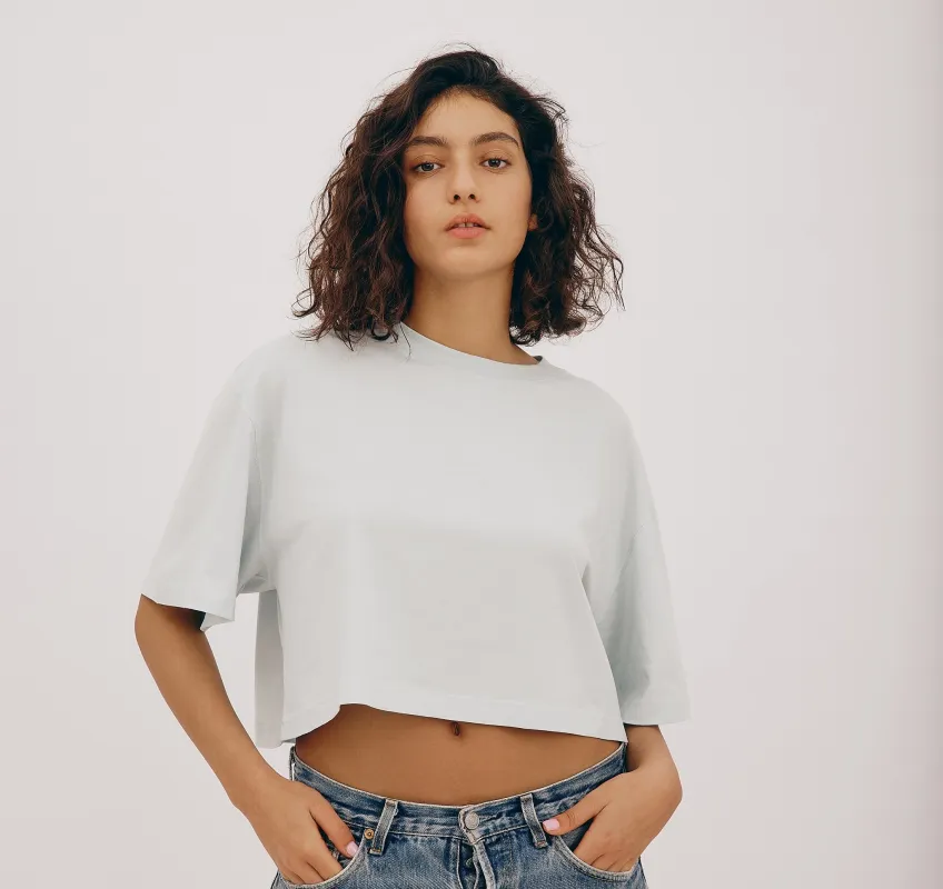 True Boxy Crop Tee sold by Organic Basics