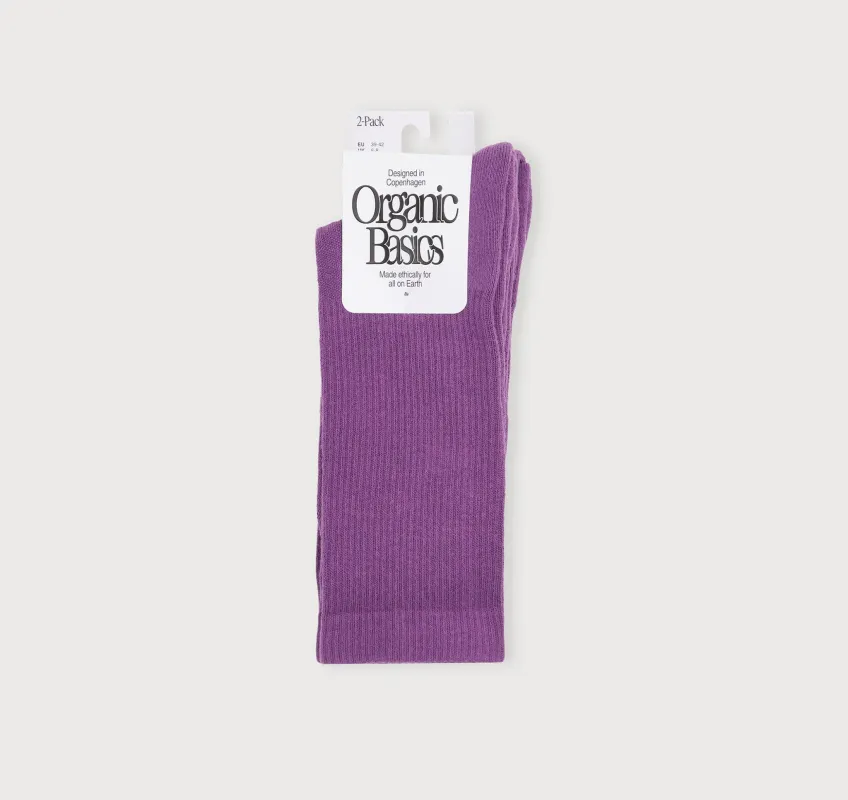 Core Tennis Crew Socks 2-pack sold by Organic Basics