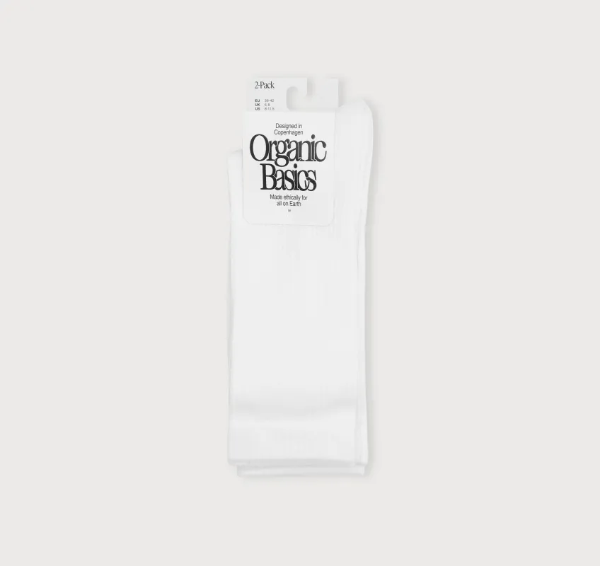 Core Tennis Crew Socks 2-pack sold by Organic Basics