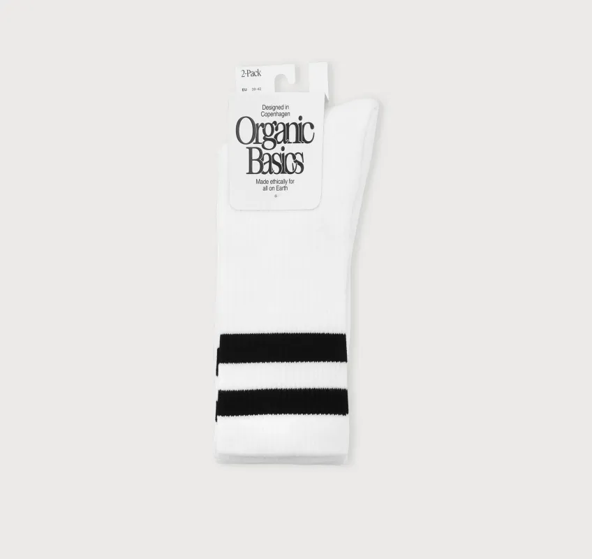 Core Stripe Crew Socks 2-pack sold by Organic Basics