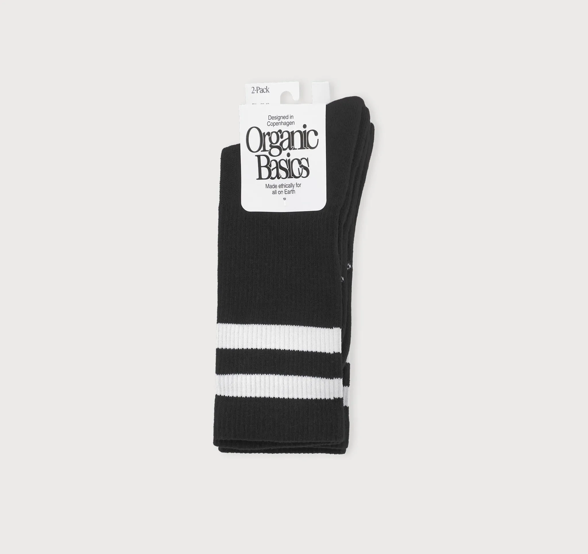Core Stripe Crew Socks 2-pack sold by Organic Basics