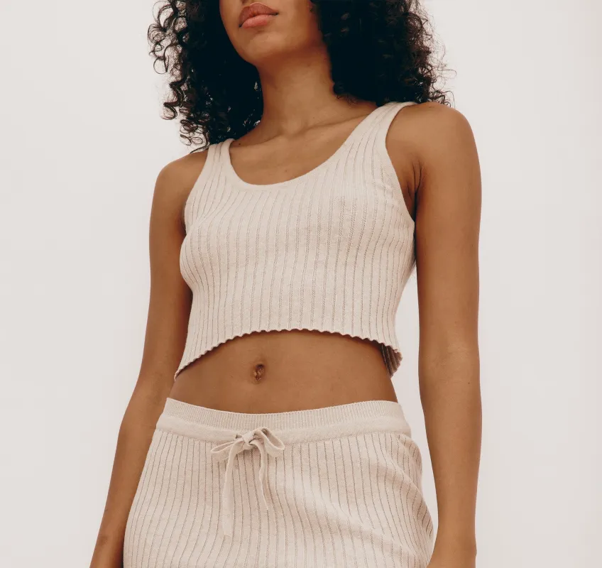 True Knit Crop Tank Top sold by Organic Basics