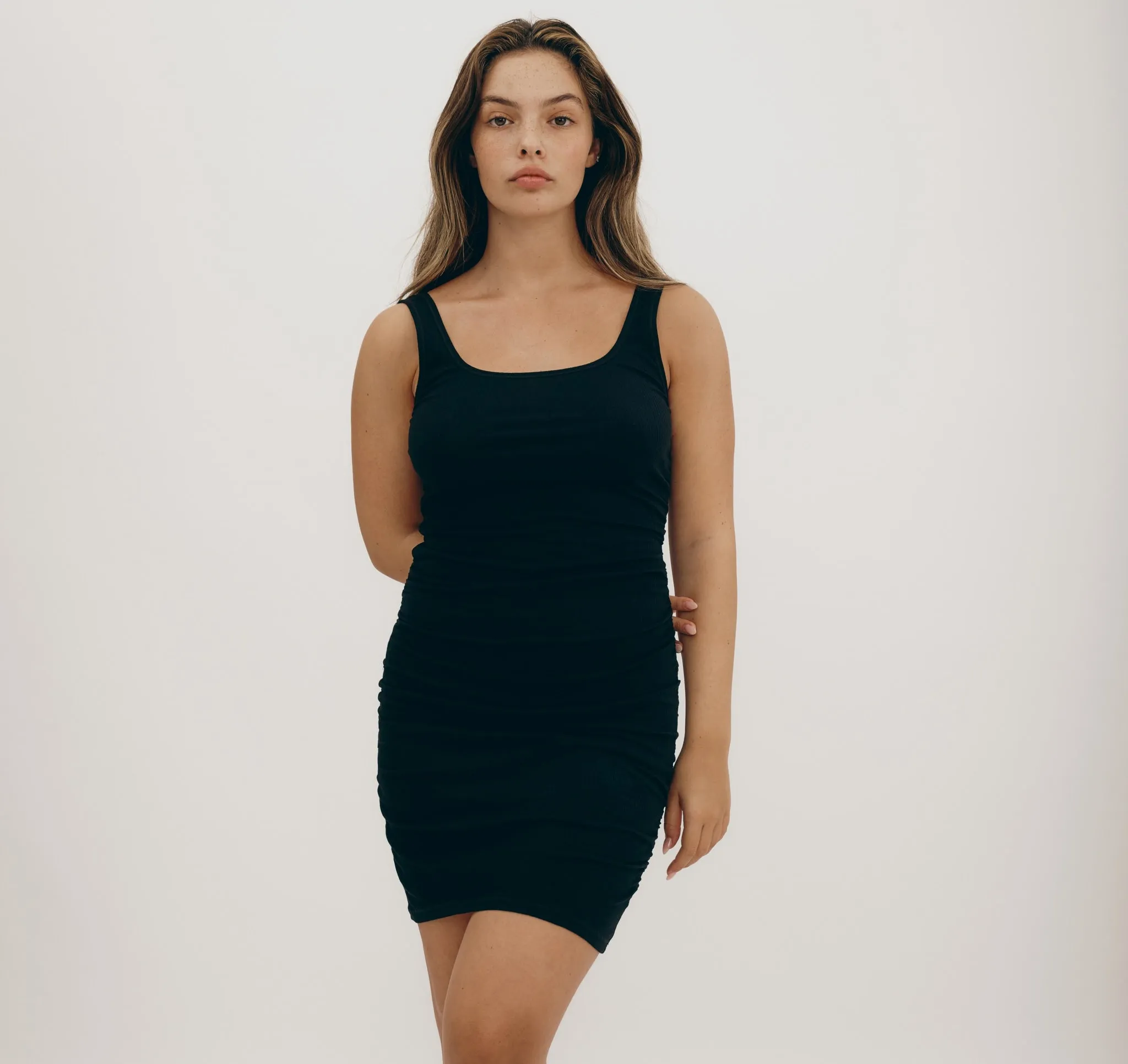 Core Bold Rib Ruched Side Dress sold by Organic Basics product image thumbnail 2