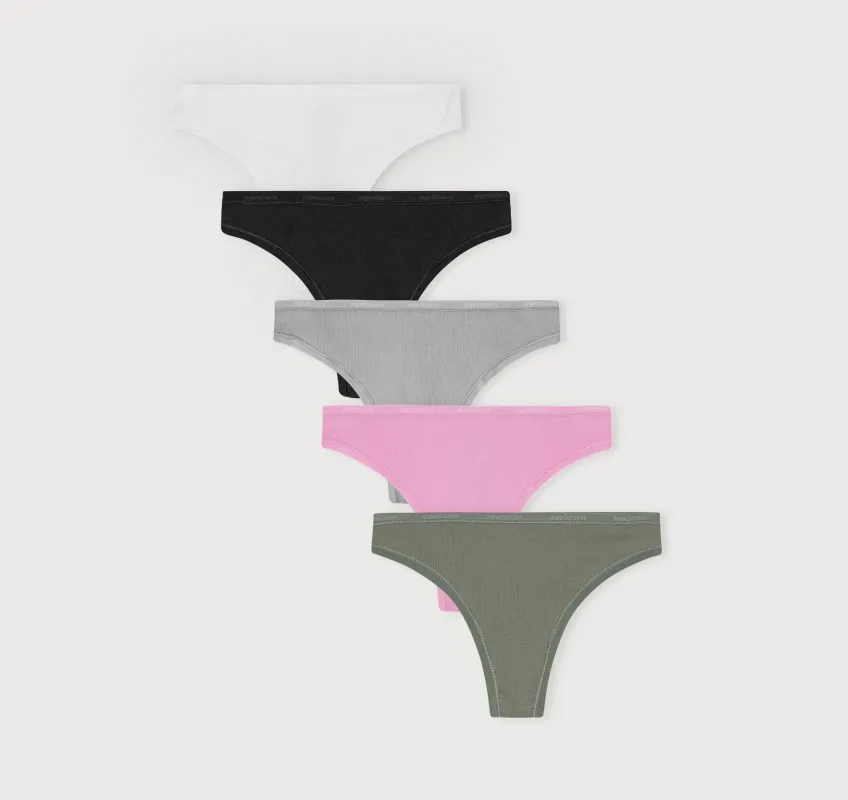 Core Rib Thong 5-pack made by Organic Basics