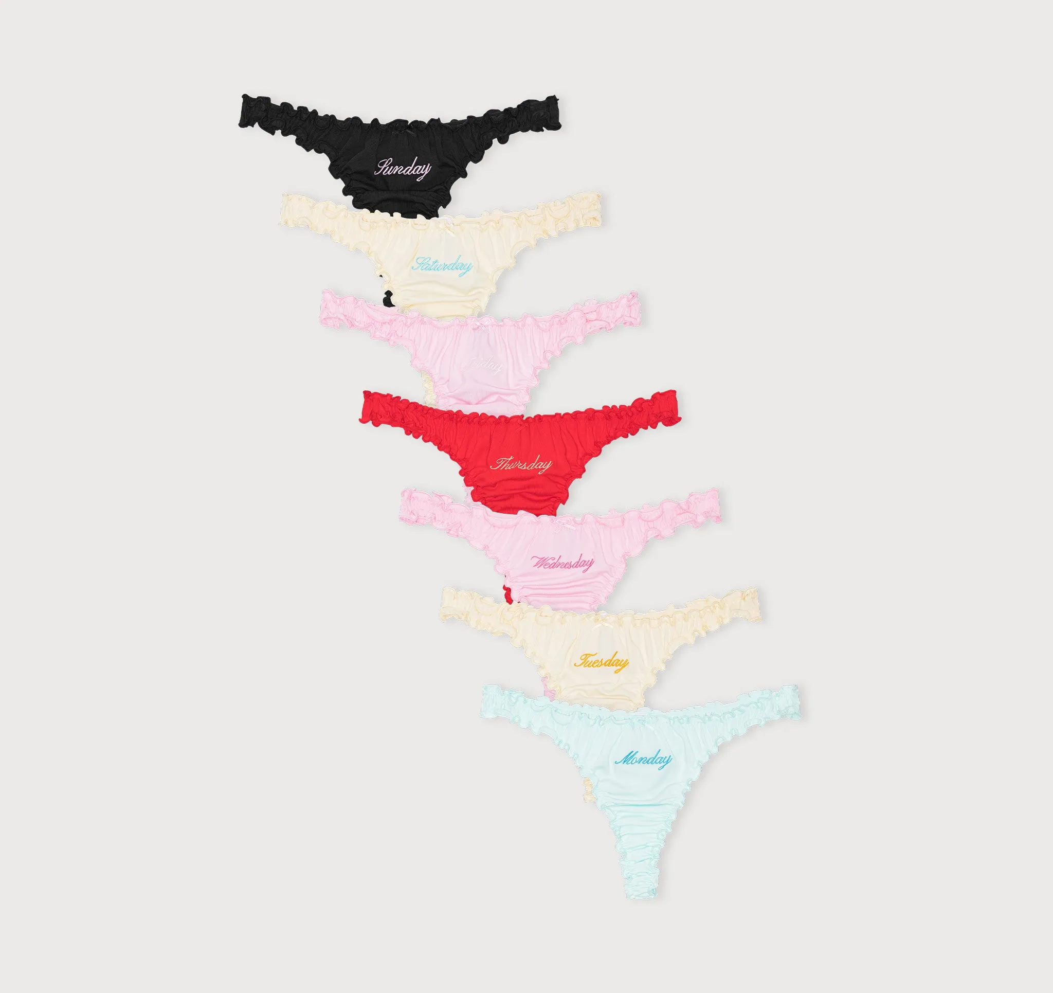Core Ruffled Thong Week-Pack sold by Organic Basics