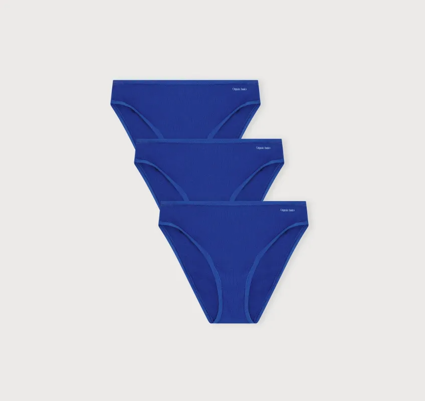 Core Rib High-Leg Briefs 3-Pack sold by Organic Basics