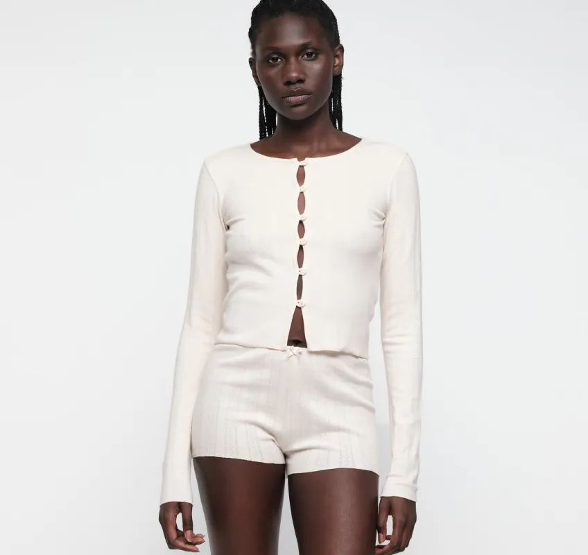 Pointelle Cardigan made by Organic Basics