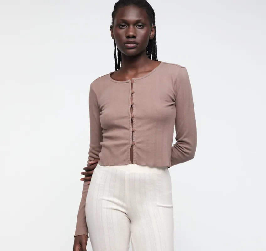 Pointelle Cardigan made by Organic Basics