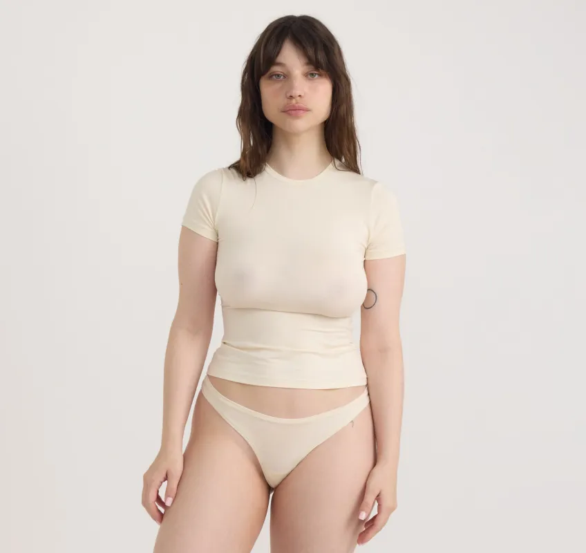 Soft Touch Veil Thong made by Organic Basics
