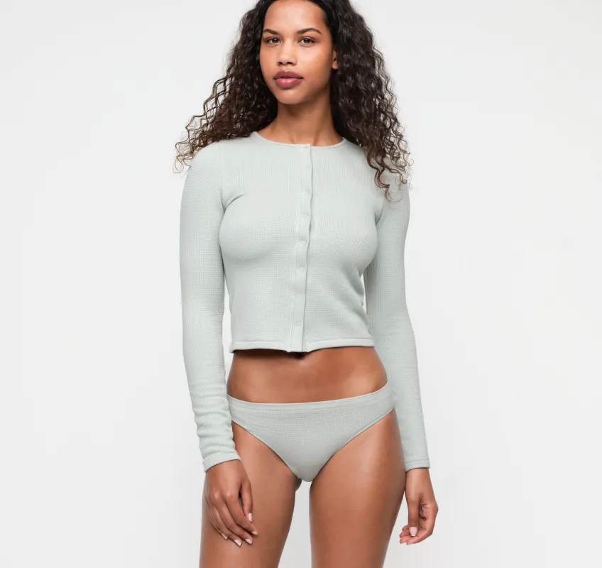 Seamless Waffle Cardigan made by Organic Basics