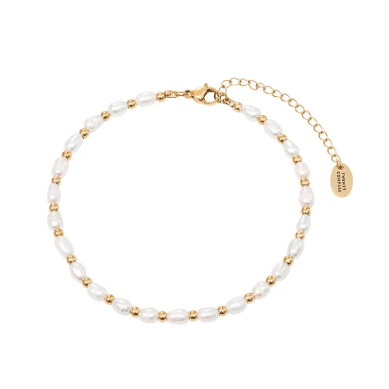 Lagoon Pearl Anklet - Gold sold by Twenty Compass