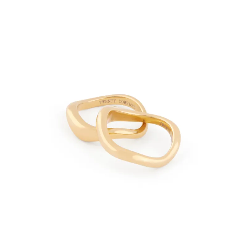 Curves Ring Set - Gold sold by Twenty Compass