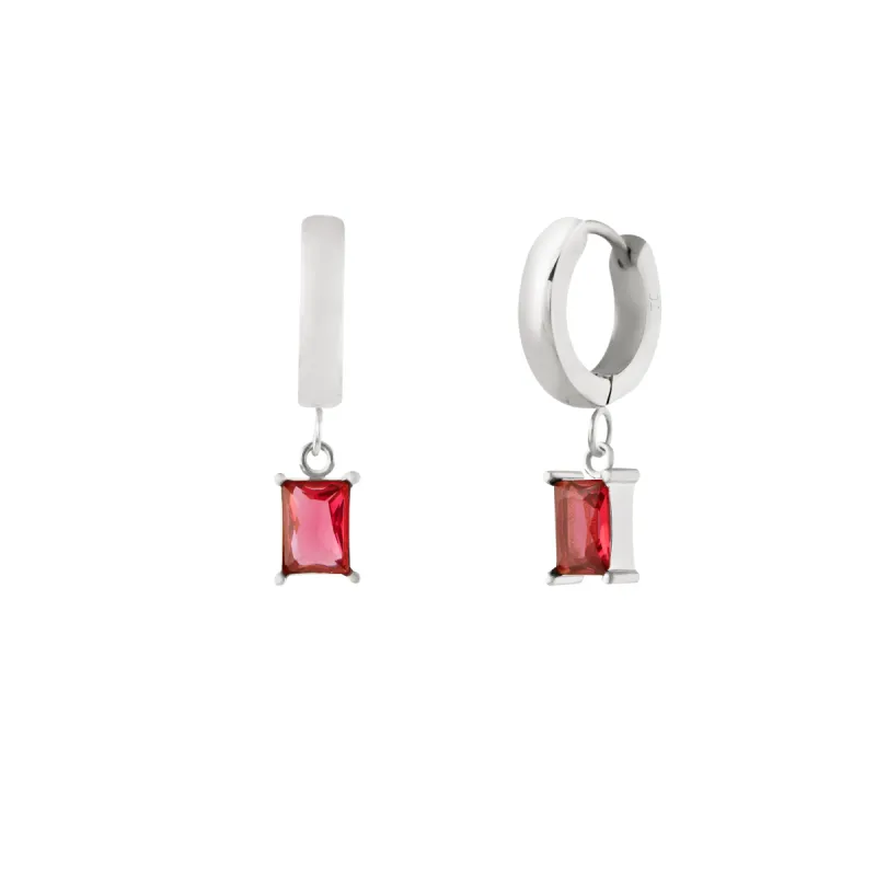 Ruby Hoops - Silver sold by Twenty Compass