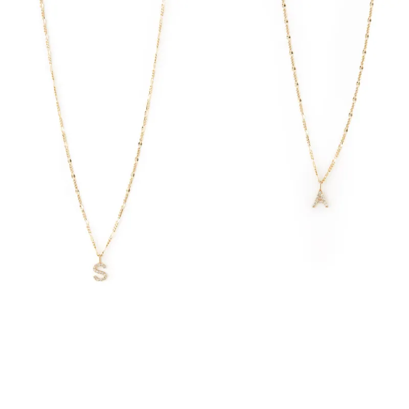 Letter Necklace - 10 Karat Gold sold by Twenty Compass
