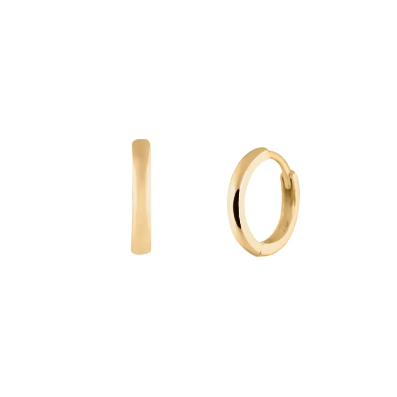 14k Mini Everyday Hoops made by Twenty Compass