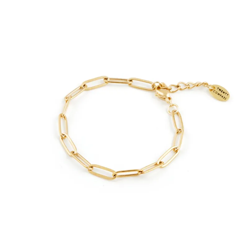 Paperclip Bracelet - Gold sold by Twenty Compass