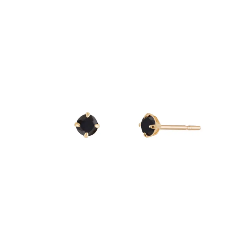 Black Zirconia Stud Earrings - 14 Karat Gold sold by Twenty Compass