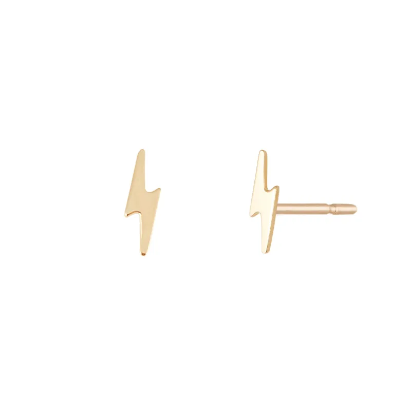 Bolt Stud Earrings - 14 Karat Gold sold by Twenty Compass