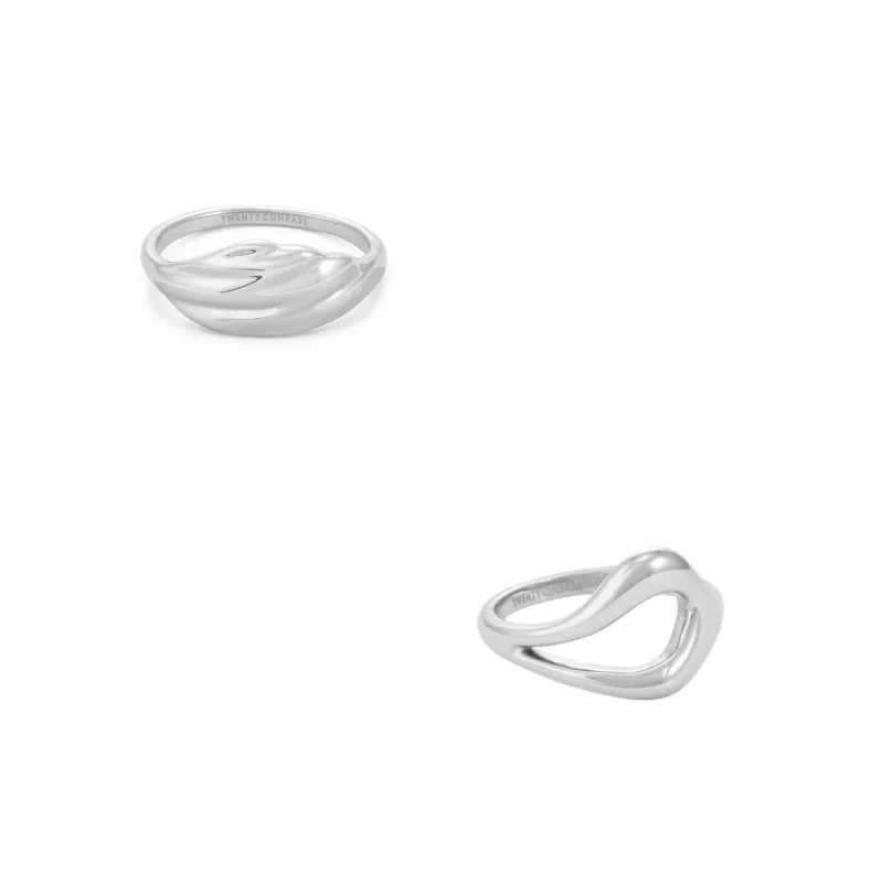 Gia & Allure Ring Set - Silver sold by Twenty Compass