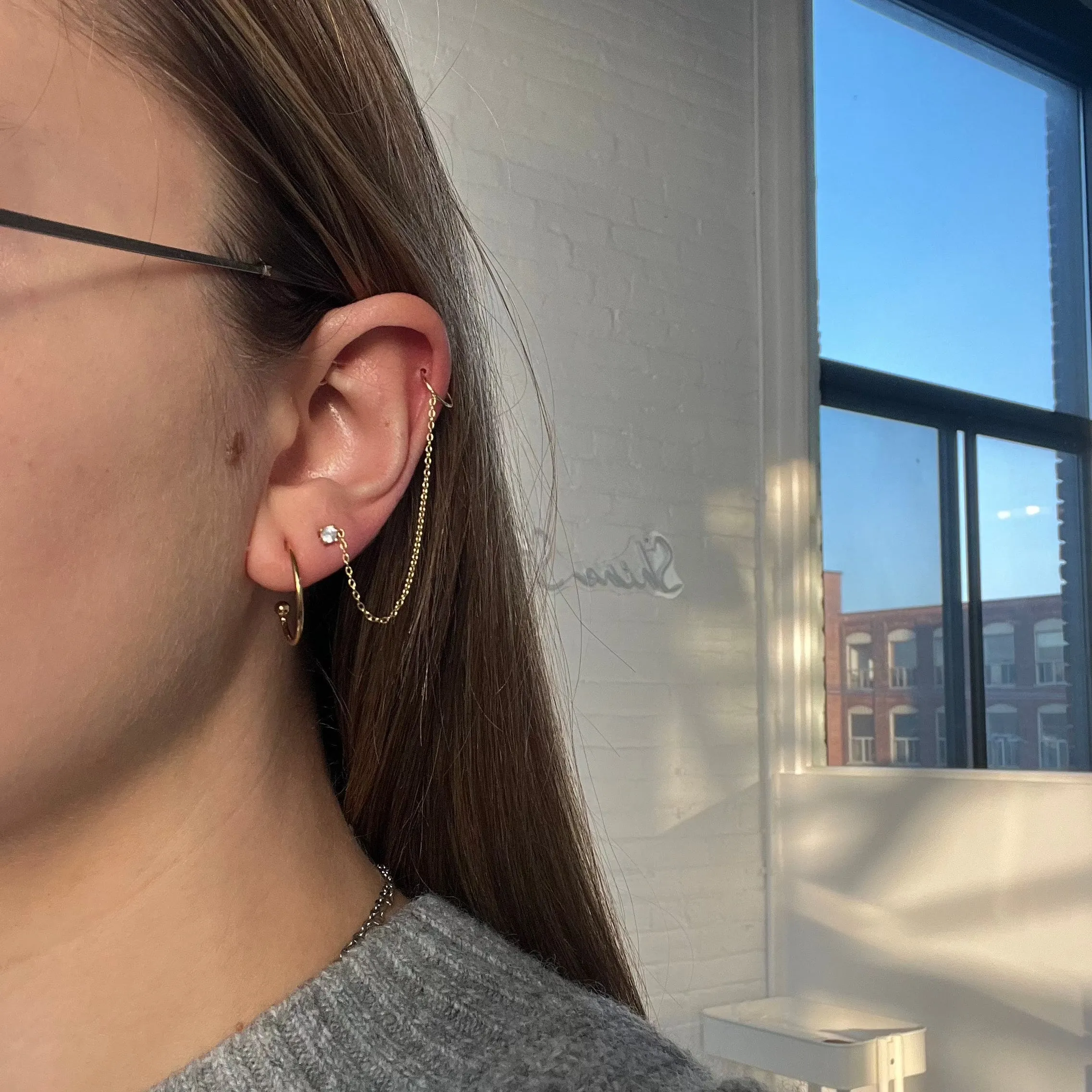 Chain Studs Ear Cuff - Sample Sale sold by Twenty Compass product image thumbnail 2