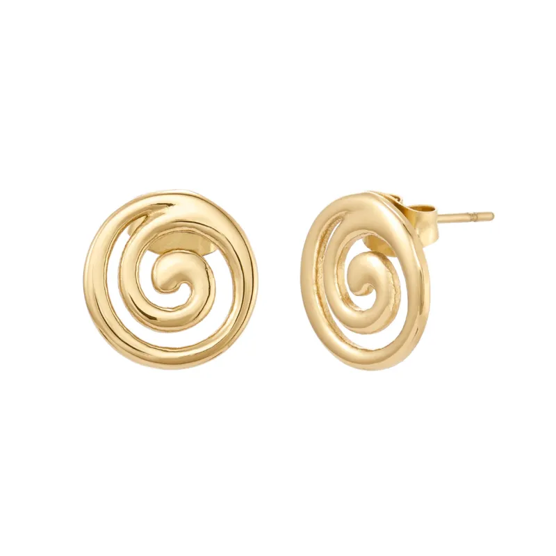 Swirl Earrings - Gold sold by Twenty Compass