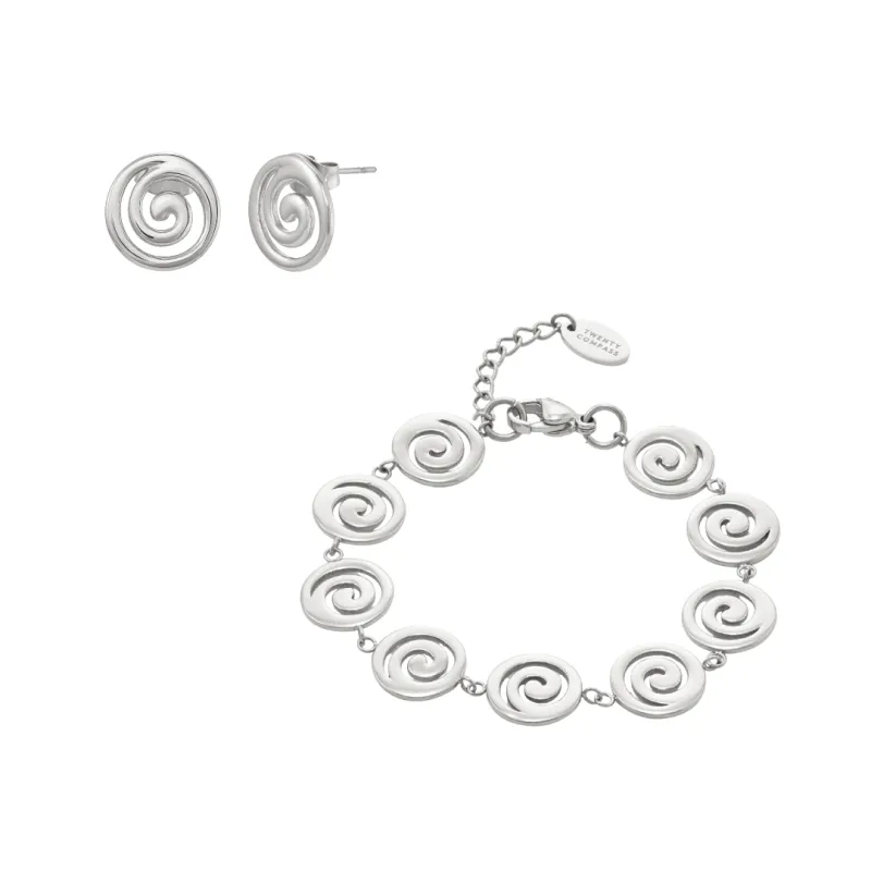 Swirl Set - Silver sold by Twenty Compass