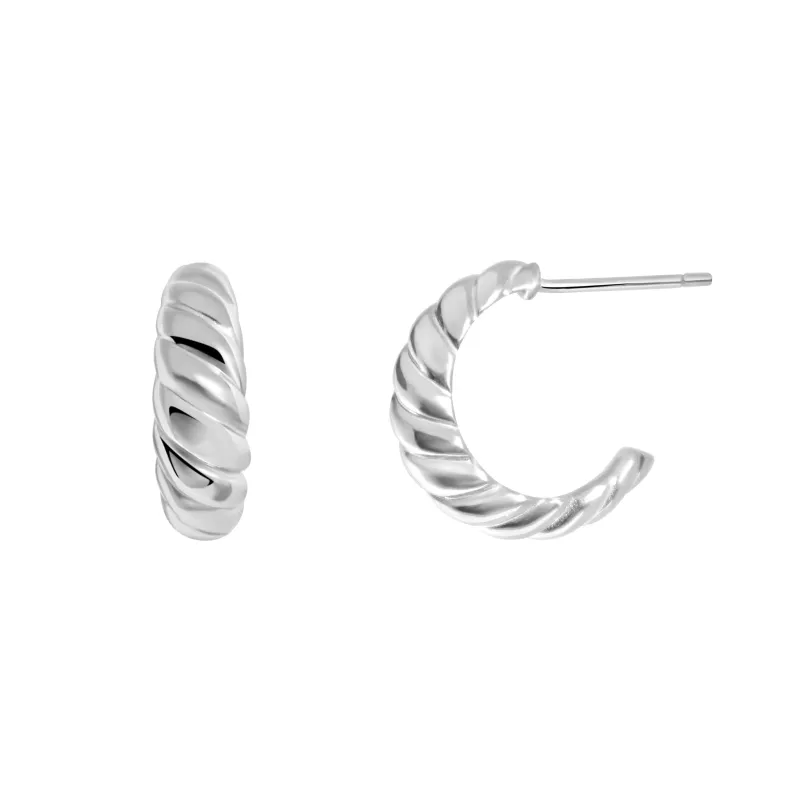 Croissant Hoops - Silver sold by Twenty Compass