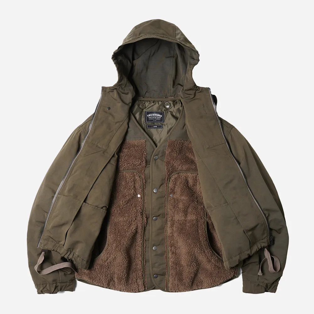 SMOCK HOODED 2 IN 1 PARKA JACKET - OLIVE sold by FrizmWORKS product image thumbnail 2