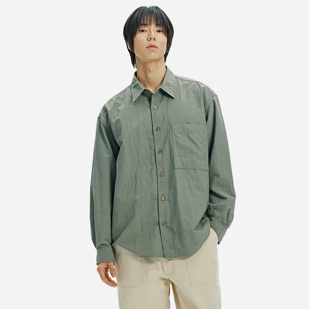 NYLON RAYON RELAXED SHIRT - JADE GREEN sold by FrizmWORKS product image thumbnail 5