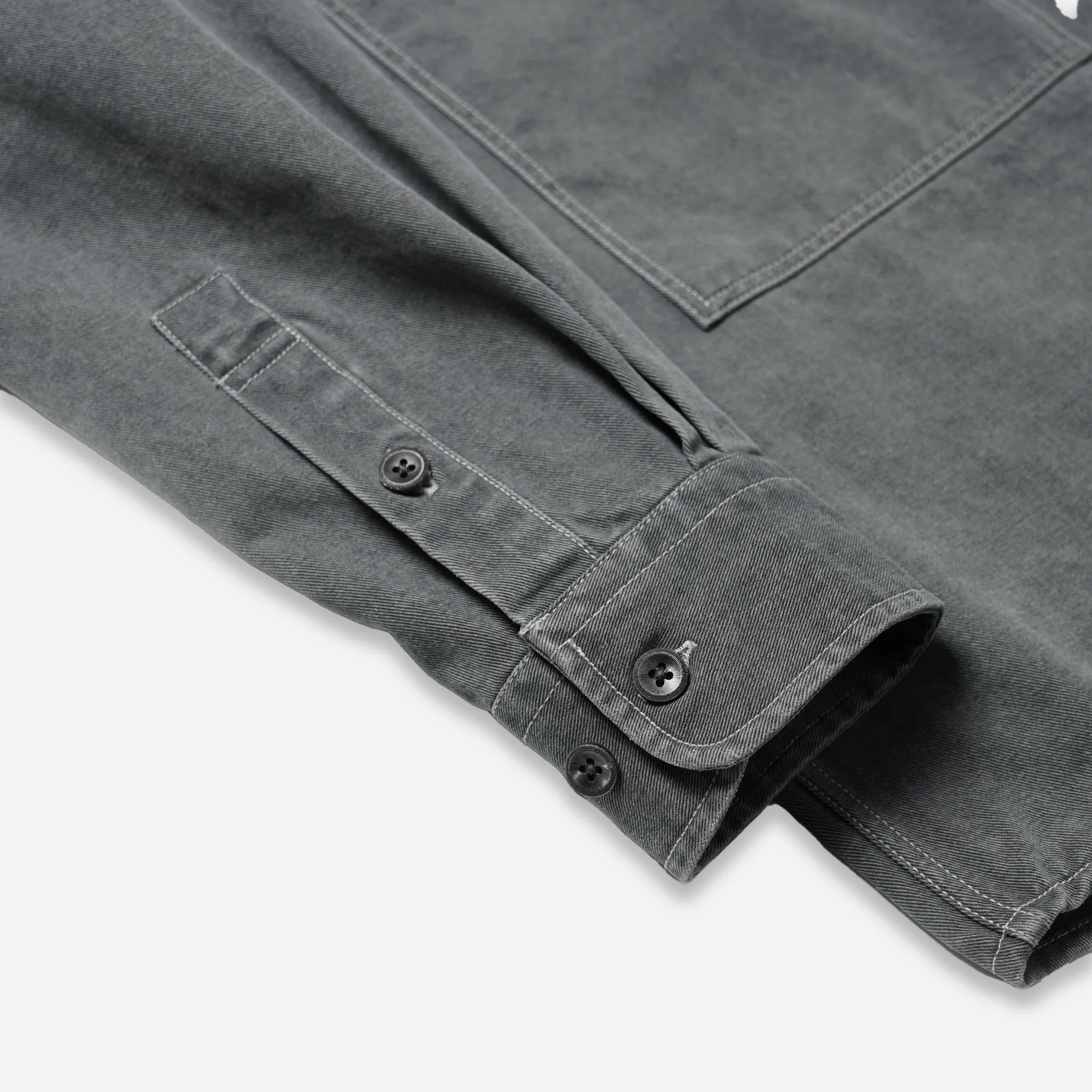WASHED CARPENTER POCKET WORK SHIRT - CHARCOAL sold by FrizmWORKS product image thumbnail 4