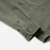 WASHED CARPENTER POCKET WORK SHIRT - OLIVE sold by FrizmWORKS