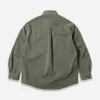 WASHED CARPENTER POCKET WORK SHIRT - OLIVE sold by FrizmWORKS