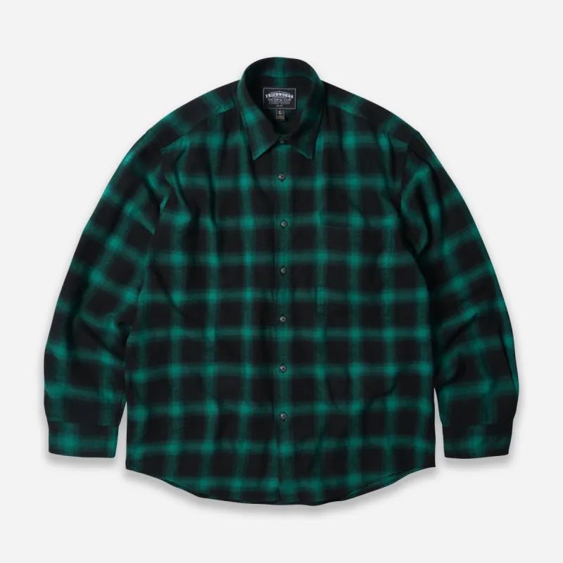 OMBRE FLANNEL RELAXED SHIRT - GREEN sold by FrizmWORKS