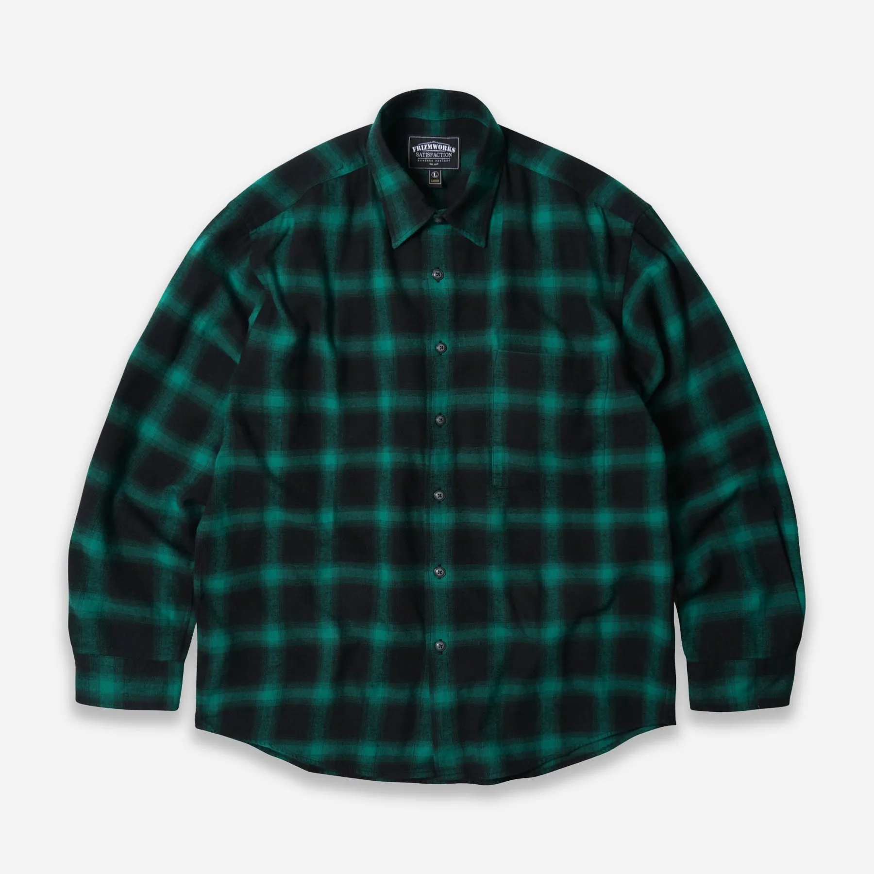 OMBRE FLANNEL RELAXED SHIRT - GREEN sold by FrizmWORKS