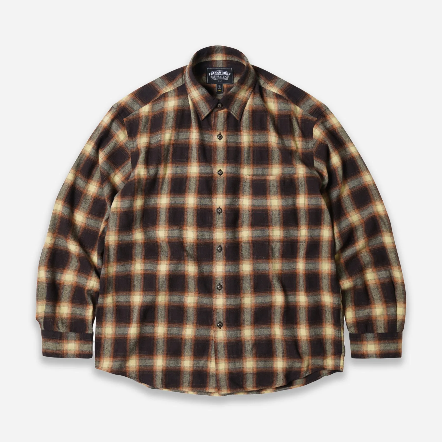 OMBRE FLANNEL RELAXED SHIRT - BROWN sold by FrizmWORKS