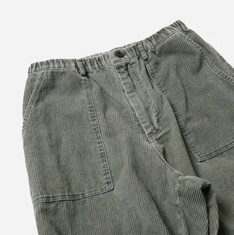 CORDUROY BANDING WIDE FATIGUE PANTS - OLIVE sold by FrizmWORKS product image thumbnail 4