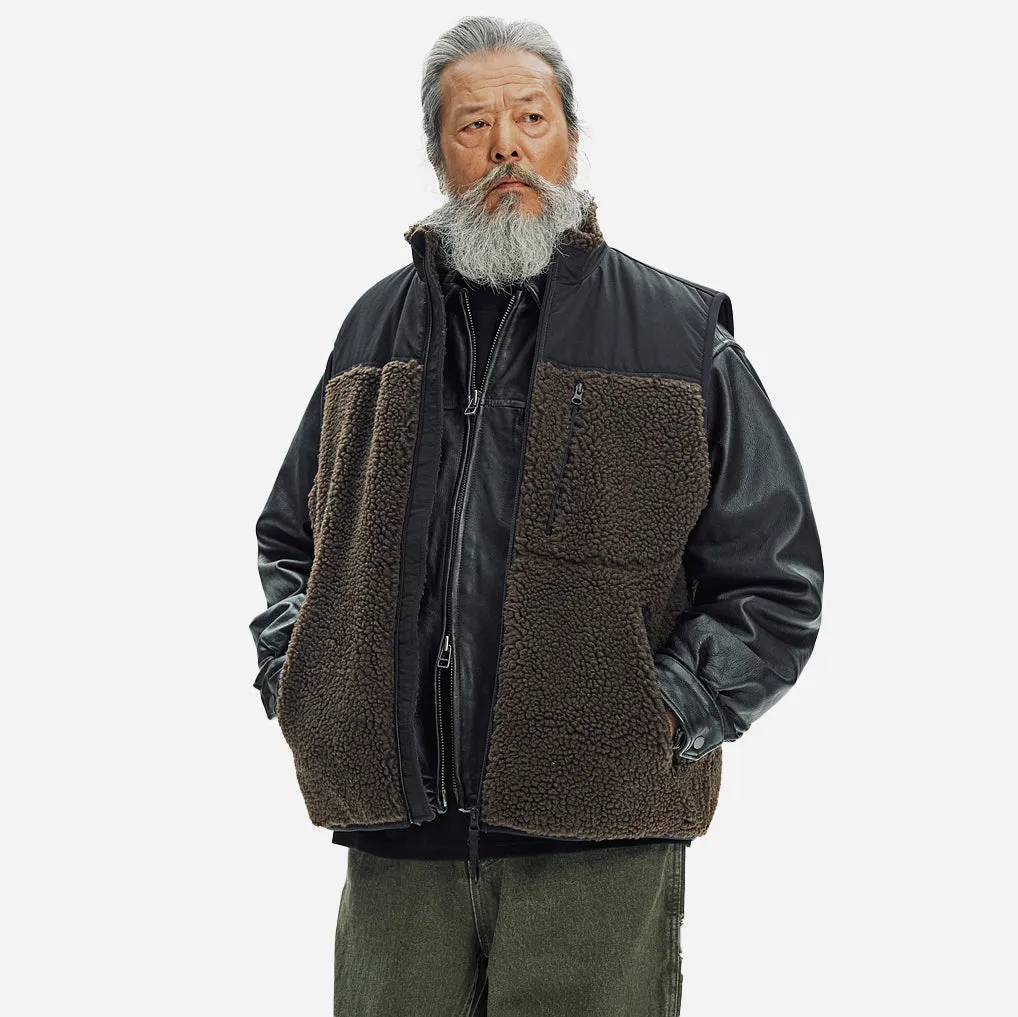 SNUG FLEECE VEST - DARK BROWN sold by FrizmWORKS product image thumbnail 4
