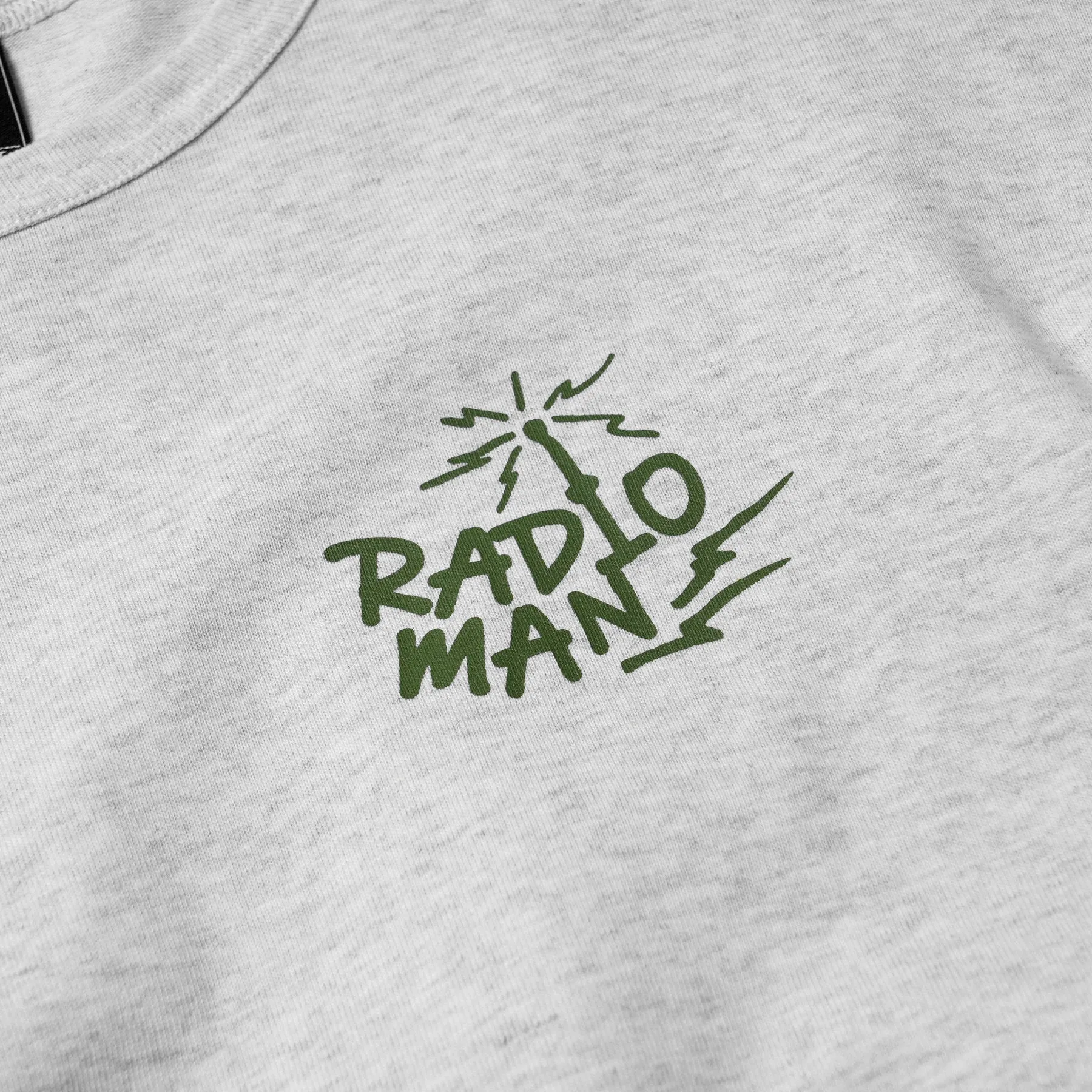 RADIO MAN LONG SLEEVE TEE - WHITE MELANGE sold by FrizmWORKS product image thumbnail 4