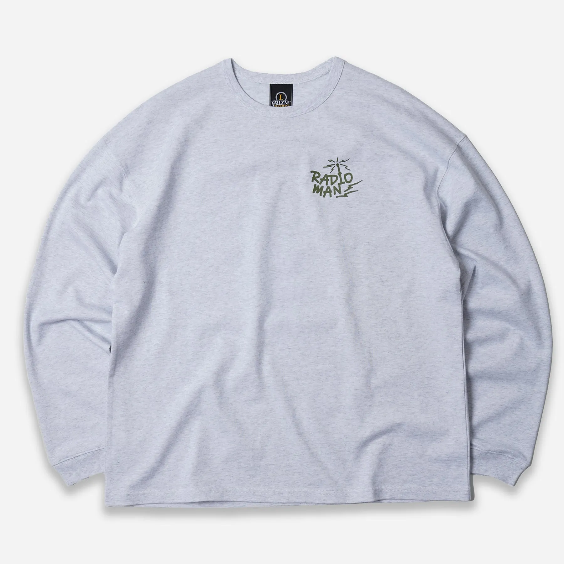 RADIO MAN LONG SLEEVE TEE - WHITE MELANGE sold by FrizmWORKS