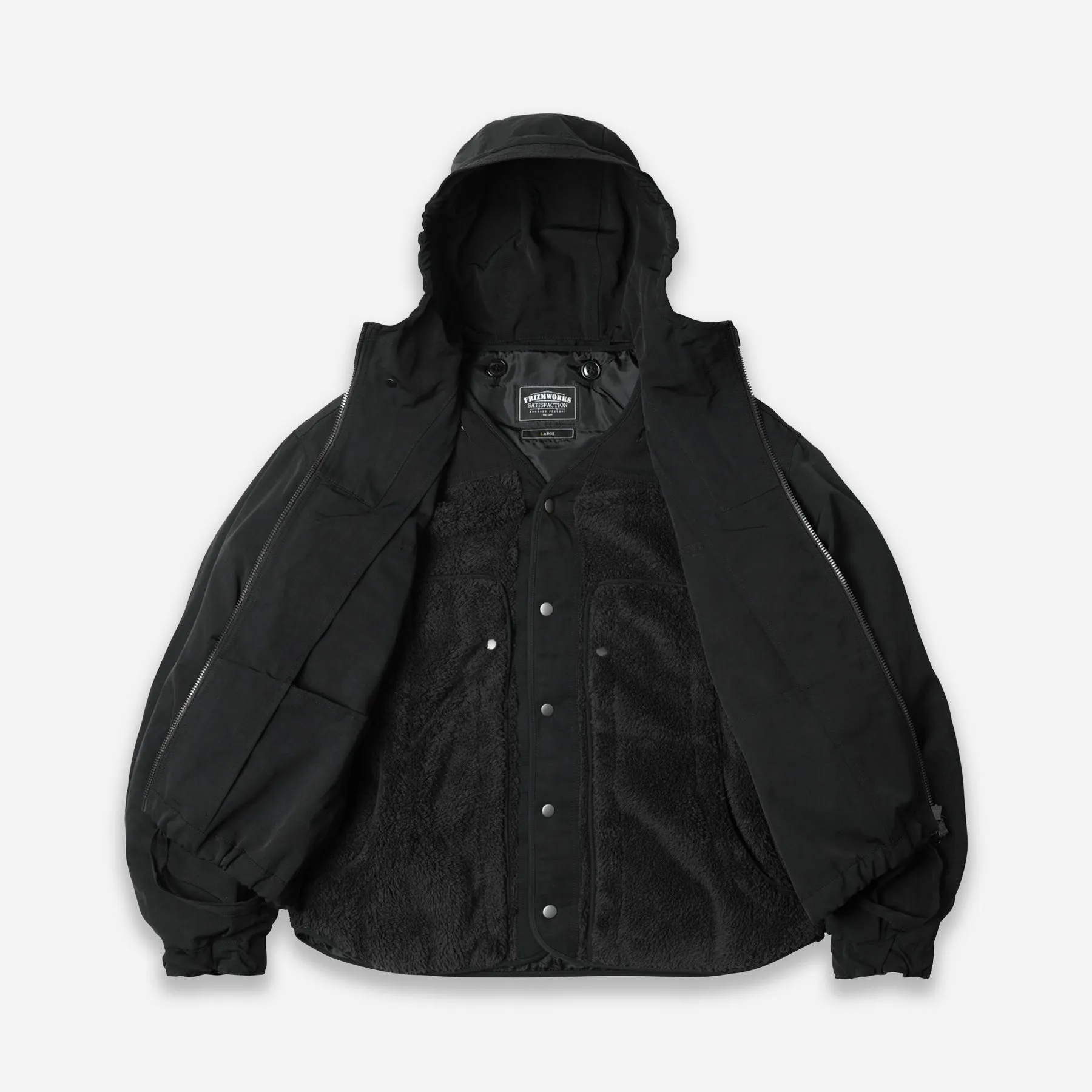 SMOCK HOODED 2 IN 1 PARKA JACKET - BLACK sold by FrizmWORKS product image thumbnail 2