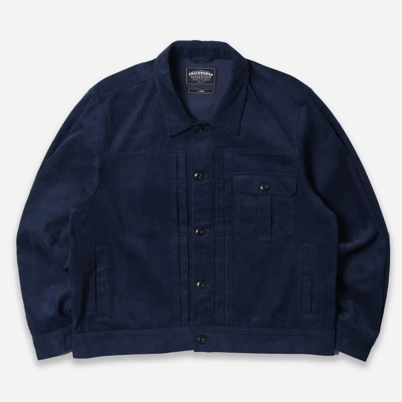 CORDUROY TRUCKER JACKET - NAVY sold by FrizmWORKS