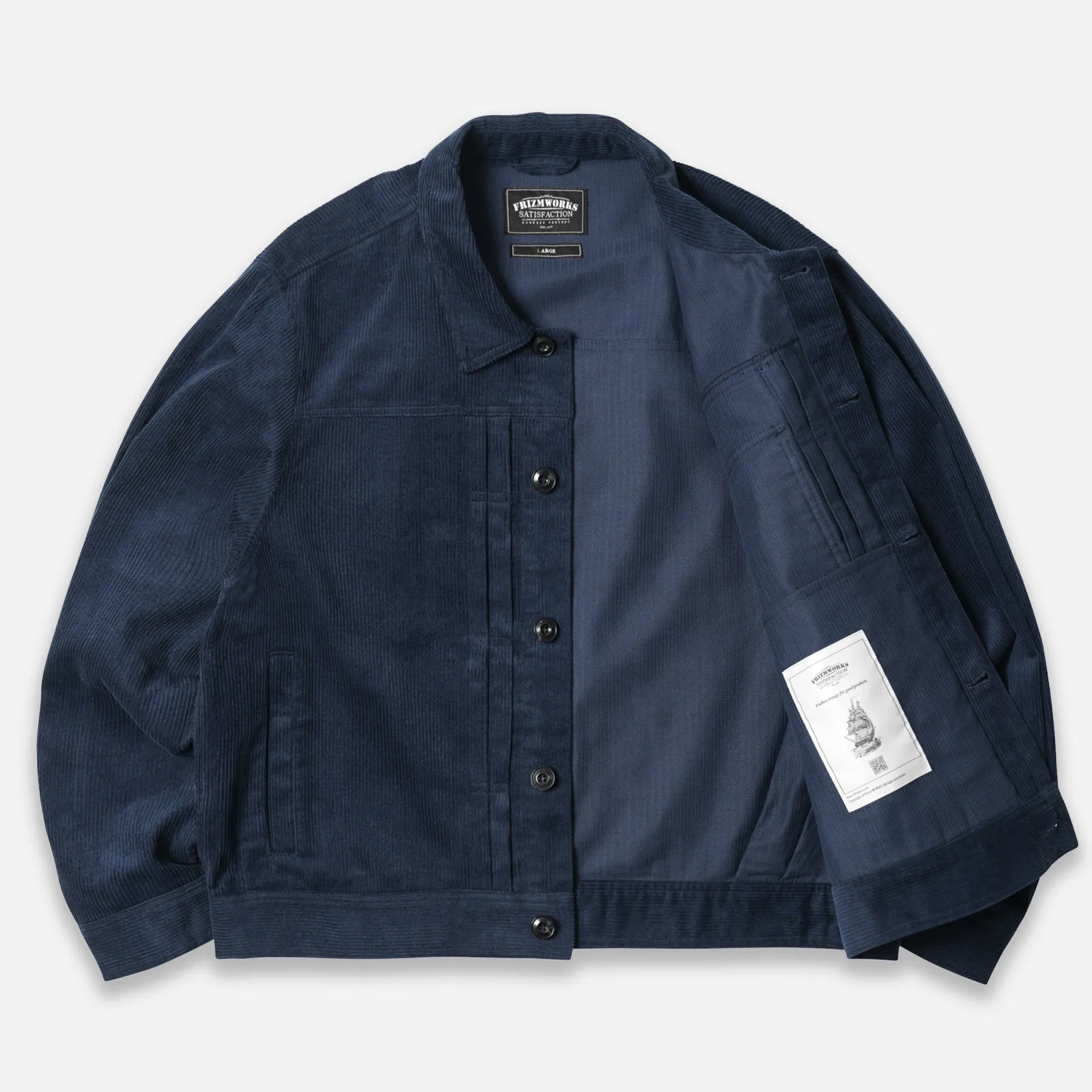 CORDUROY TRUCKER JACKET - NAVY sold by FrizmWORKS product image thumbnail 2