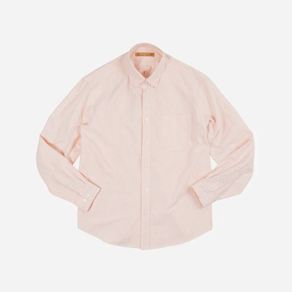 OG STRIPED OXFORD OVERSIZED SHIRT - ORANGE sold by FrizmWORKS