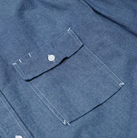CIGARETTE POCKET CHAMBRAY SHIRT - BLUE sold by FrizmWORKS product image thumbnail 2