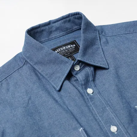 CIGARETTE POCKET CHAMBRAY SHIRT - BLUE sold by FrizmWORKS product image thumbnail 3